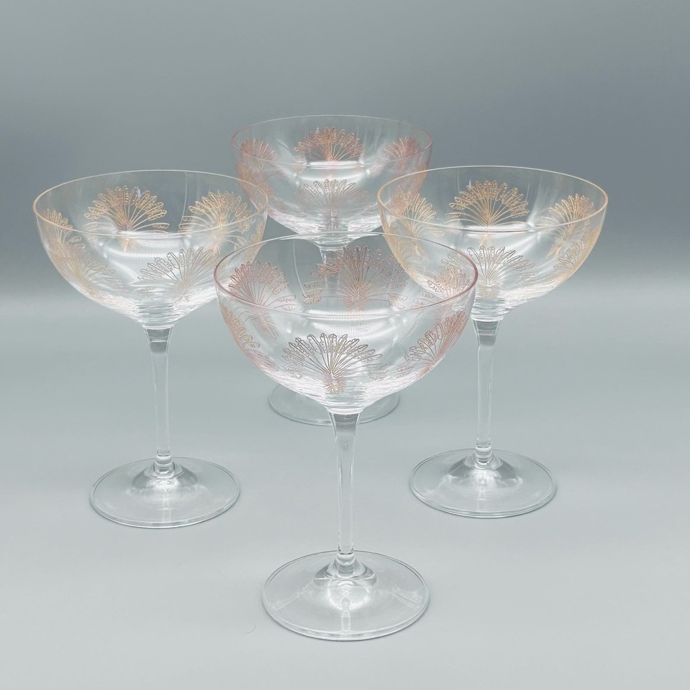 Anthropologie “Remy” Coupe Champagne Glassware 4 Piece